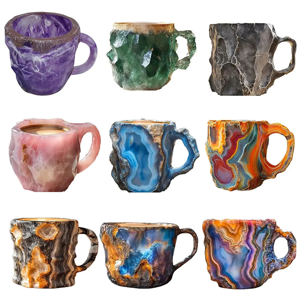 Mineral Crystal Coffee Mugs Colorful Crystal Mug Multiuse Elegant Mineral Cup Mineral Crystal Mug for Milk Coffee Tea 251022