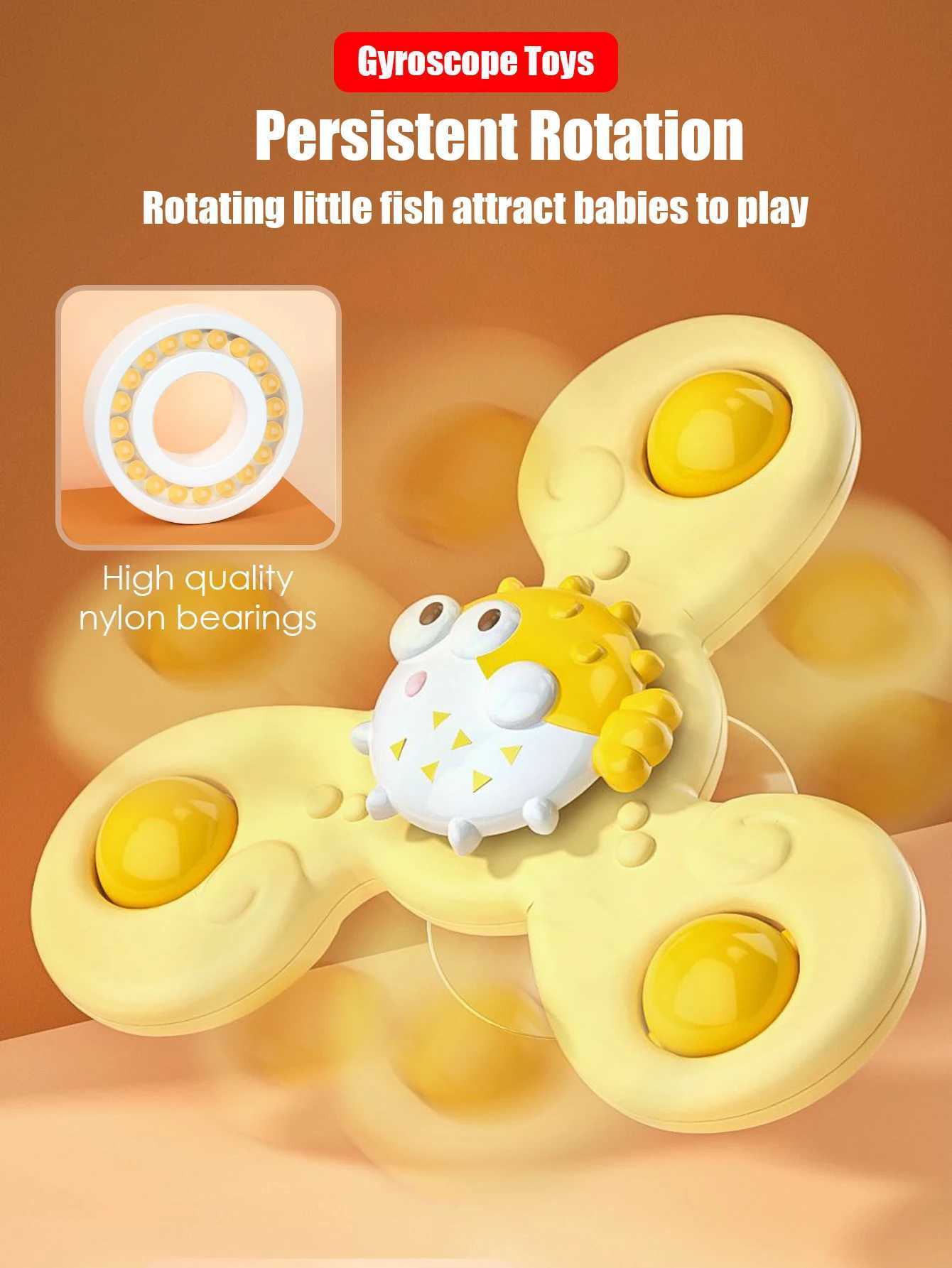 3PcsSet Baby Bath Toys Funny Bathing Sucker Spinner Suction Cup Cartoon Rattles Fidget Educational Toys For Children Boys Gift J251023
