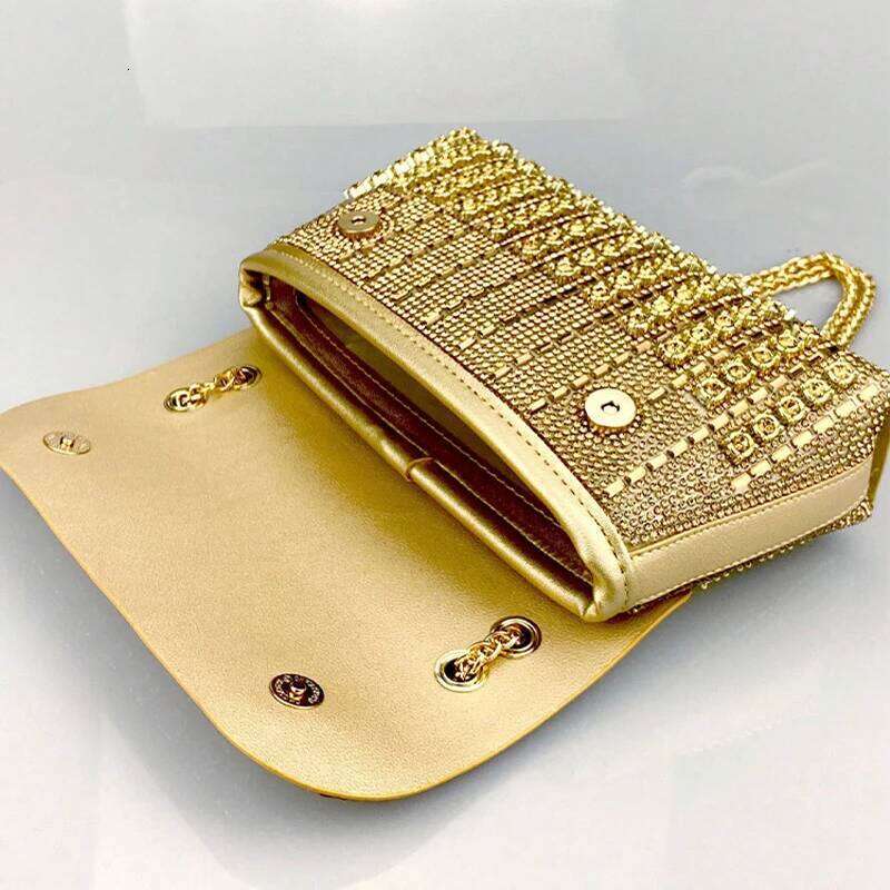 Gold Dia Shoulder Designer Wallets for Women Portable Party Messenger Bag Glamorous Fashion Accessory