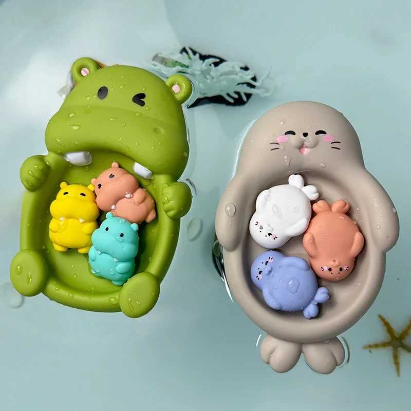 Baby Bath Toys Cute Floating Animal Otter Kids Bathroom Shower Bathtub Toys Soft Silicone Children Swimming Pool Water Play Toys J251023
