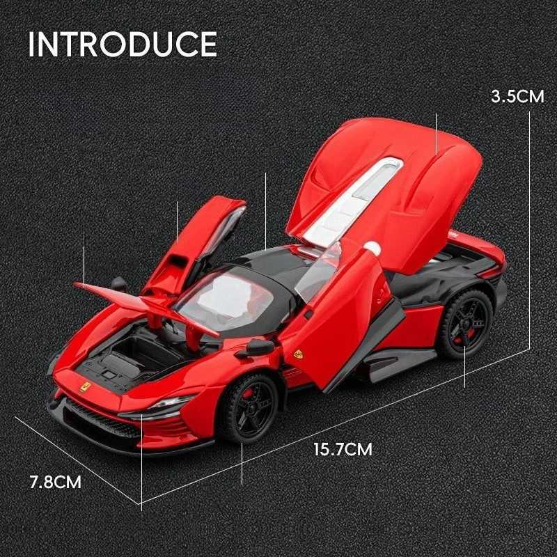 132 Daytona SP3 Alloy Simulation Sports Car Model Sound and Light Series Toy Car Collection Ornament Childrens GiftT251023