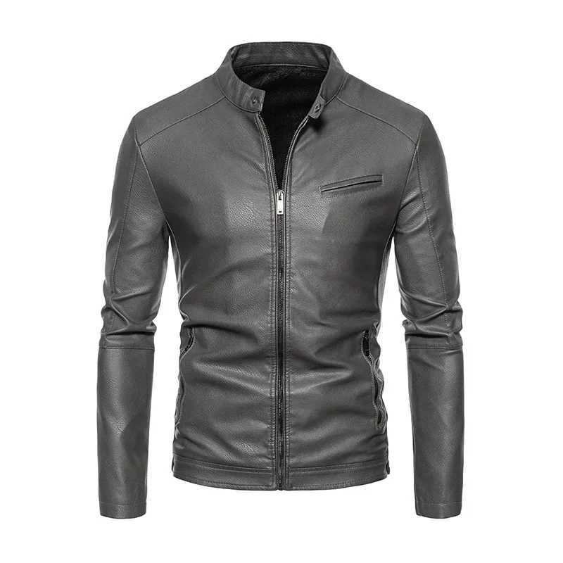 Casual Style Mens Leather Jacket Autumn Winter New Fashion Slim Fit Trendy Youthful PU Leather Coat Large Size Menswear W251023