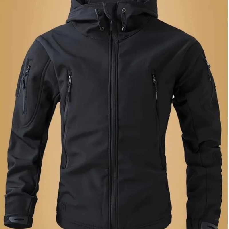Mens Winter Softshell Waterproof Jackets Male Hoodie Coat Fishing Hiking Camping Climbing Skiing Fashionable Versatile Outdoor W251023