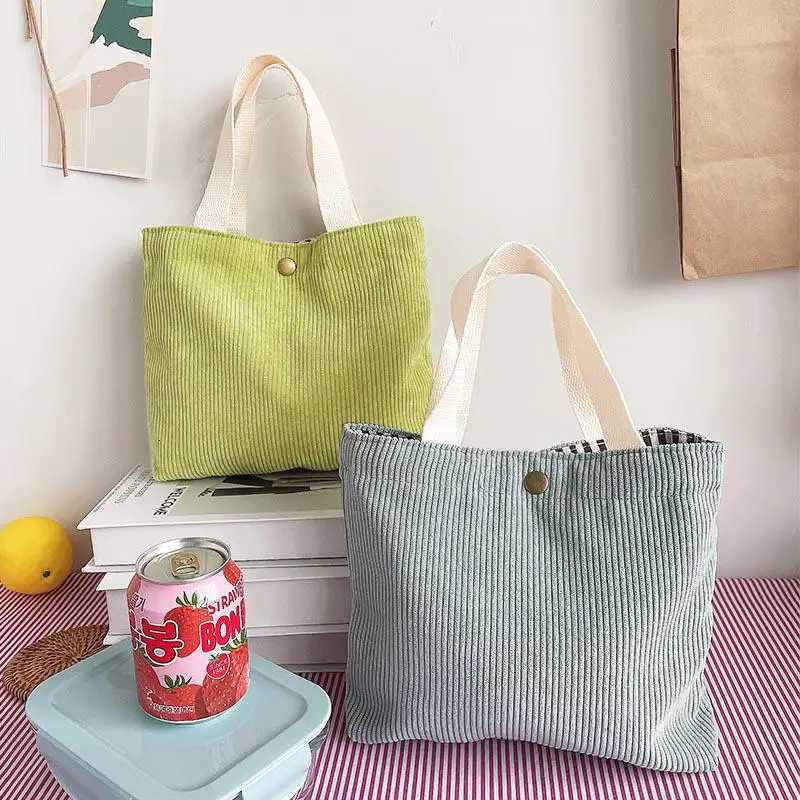 Simple Portable Women Storage Handbags Solid Color Corduroy Cosmetic Bag Female Travel Bento Shoulder BagsL251023