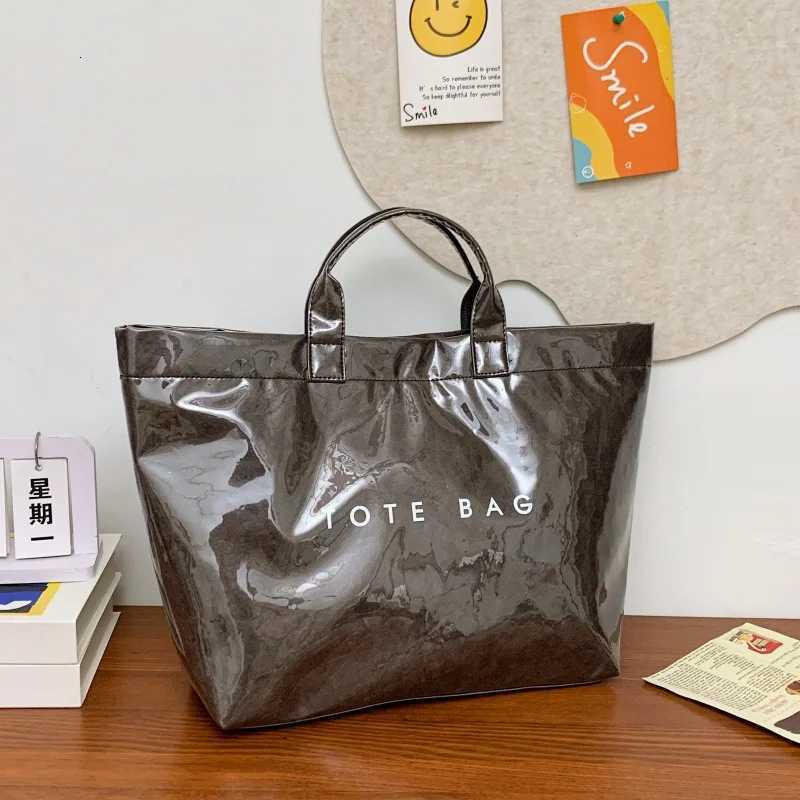 Kraft paper jelly waterproof bag womens new retro commuting large capacity DuPont paper tote bagL251023