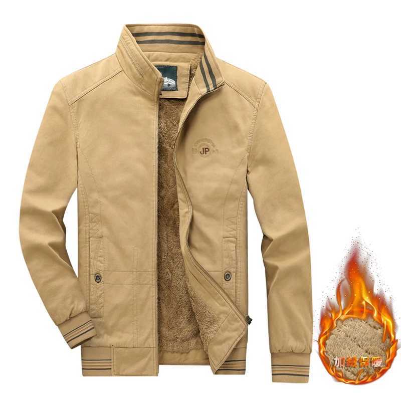 Autumn Luxury Business Jacket Men Thick Warm Fleece Lining Jacket Men Winter Solid Color Jackets for Men Casual Outerwear Coat W251023