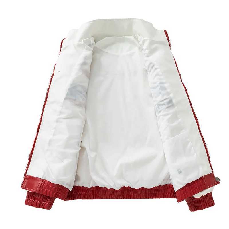 Outdoors Casual Men Tops New Loose Fashion Comfort Stand Collar Coat Spring Autumn Windproof Letter Retro Men Leather Jacket W251023