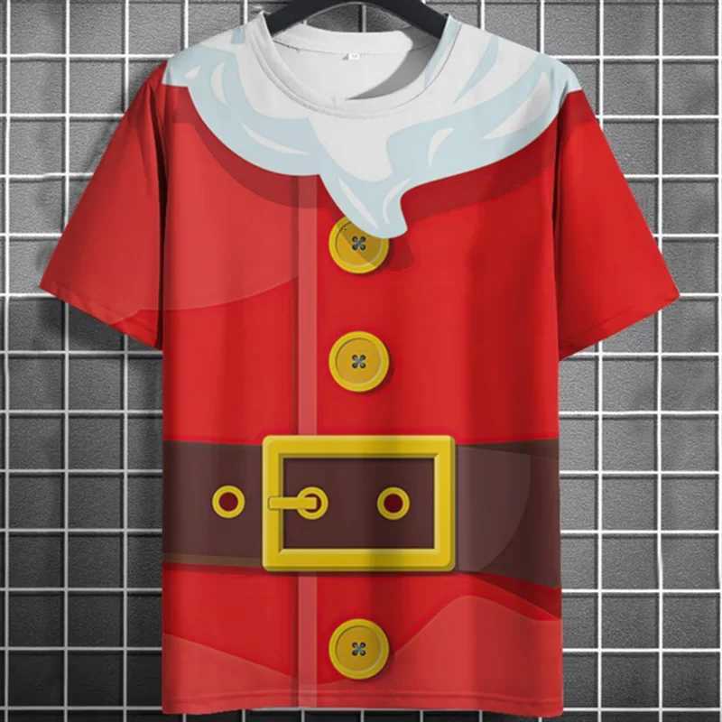 Fashion Christmas Harajuku Mens TShirts Casual Oneck Loose Short Sleeve Tops New Year Gift Xmas Clothing Hip Hop StreetwearXJ251023