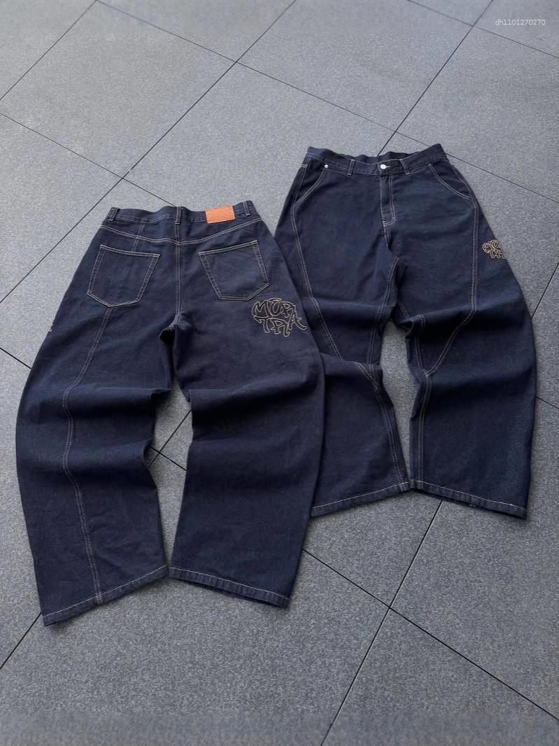 Men's Jeans Cross-Border Casual Loose Jeans American Street Hip-Hop Patchwork Long Wide-Leg Pants Y2K European And Style