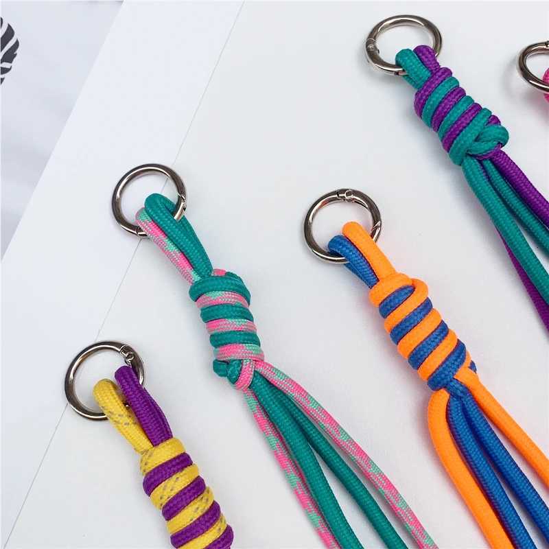 Korean Charm Nyion Handmade Rope Keychain Fashion Bag Pendant Jewelry DiY Sports Styie Couple Bracelet Colorful Pendant Gift Z251023