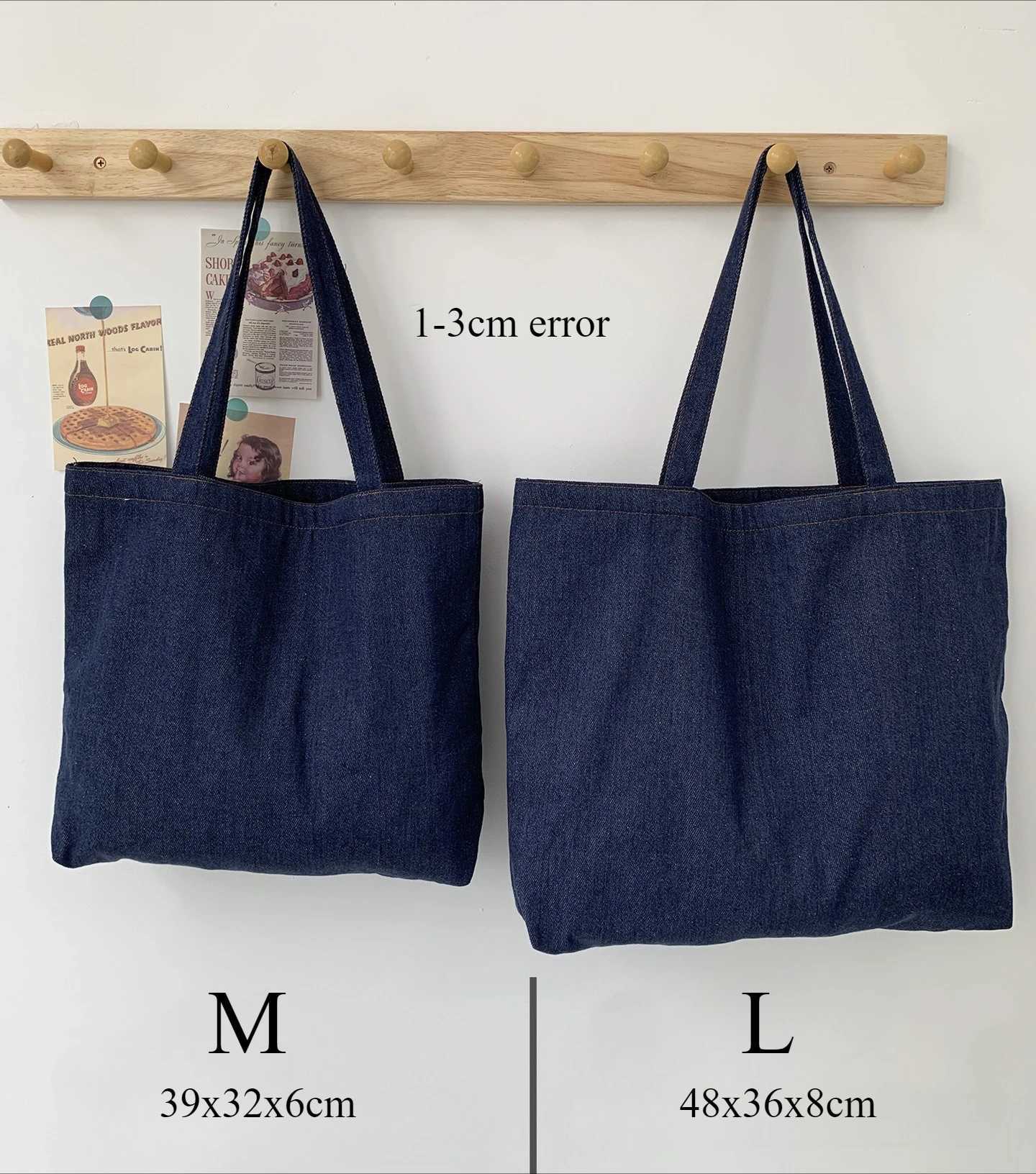 Solid Color Simple Womens Shoulder Bag Large Capacity Portable Ladies Shopping Bag Retro Denim College Girls Book Tote HandbagsL251023