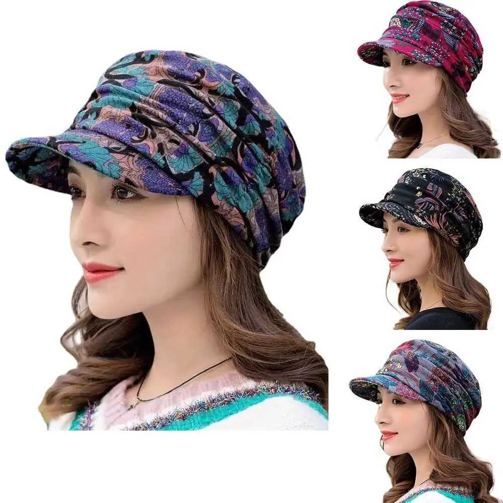 New Short Brimmed Floral Hat Wen Visor Hat Beanie Slouch Cancer Cho s Warm Muslim Brim wear WrapW251023