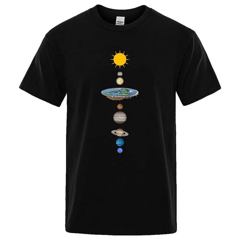 Cosmic Solar System Planetary Print Short Sleeve 100 Cotton Mens Street Casual Loose Clothing Tshirt Mens Spring SummerXJ251023