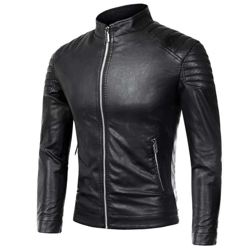 Men Leather Suit Jacket Men Slim Fit blazer Coat Men Fashion Leather jacket Streetwear Casual Blazer Jackets Male Outerwear mens W251023