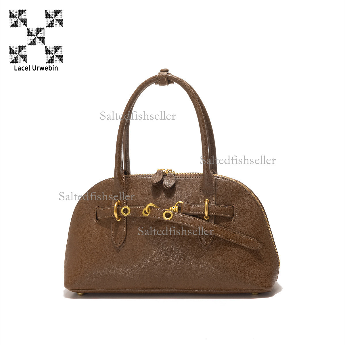 Lacel Urwebin Autumn New Minimalist Women's Handbag Designer Luxurious Fashion Versatile Shell Bag Large Capacity Splicing Solid Color Shoulder C
