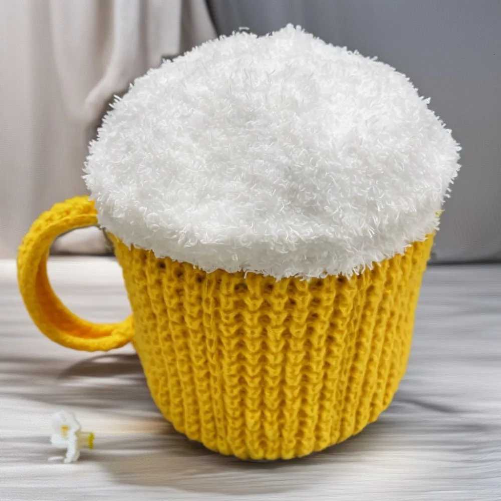 Creative 3D Beer Cup Hats Hairline Beanies Unisex Versatile Knitted Warm Ear Warmers Beer Lovers Pullover Cap Women MenXJ251023