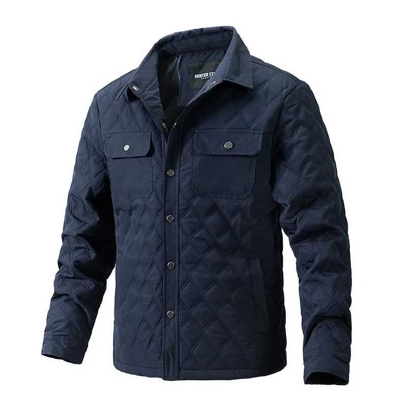 Mens Light Mature Style Top Coat New Style for Autumn and Winter Rhombic Check Business Plus Cotton Casual Jacket M3XL W251023
