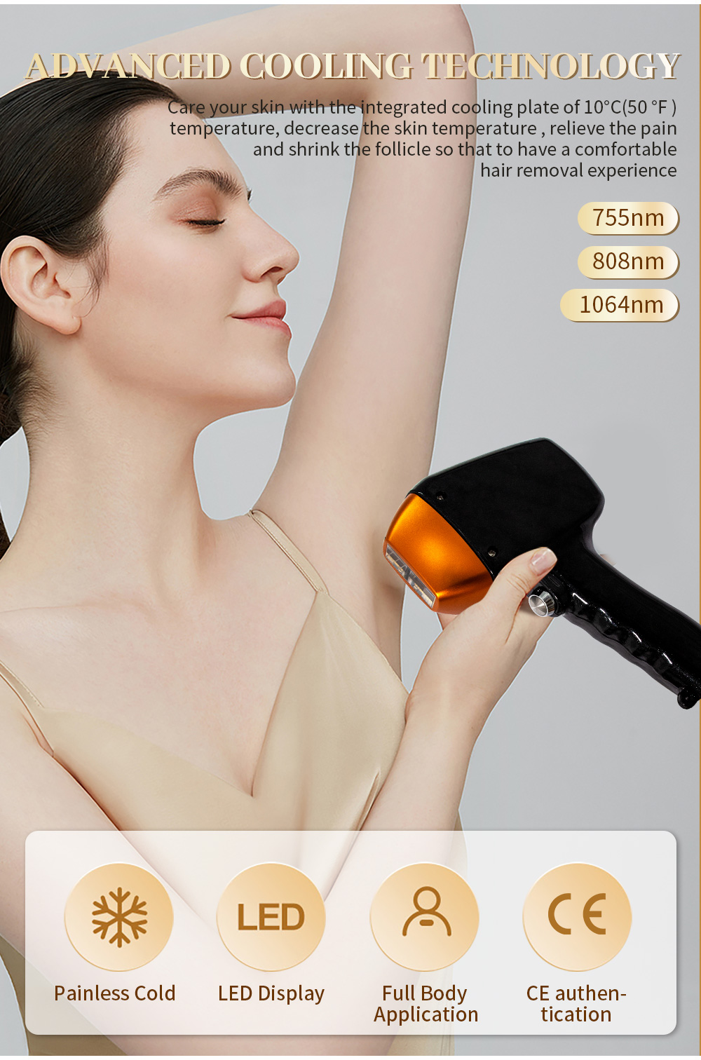 808nm Diode Laser Hair Removal Machine Alexandrit Permanent Painless Physical Underarm Body Care Depilation Equipment