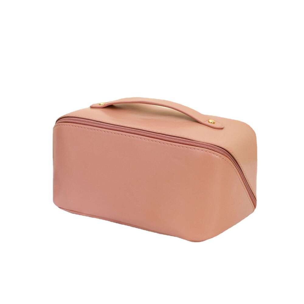 Accordion PU Leather Handbag Enhancing Appearance Pillow Cosmetics Toiletries Large Capacity Partitioned Storage Makeup Bag