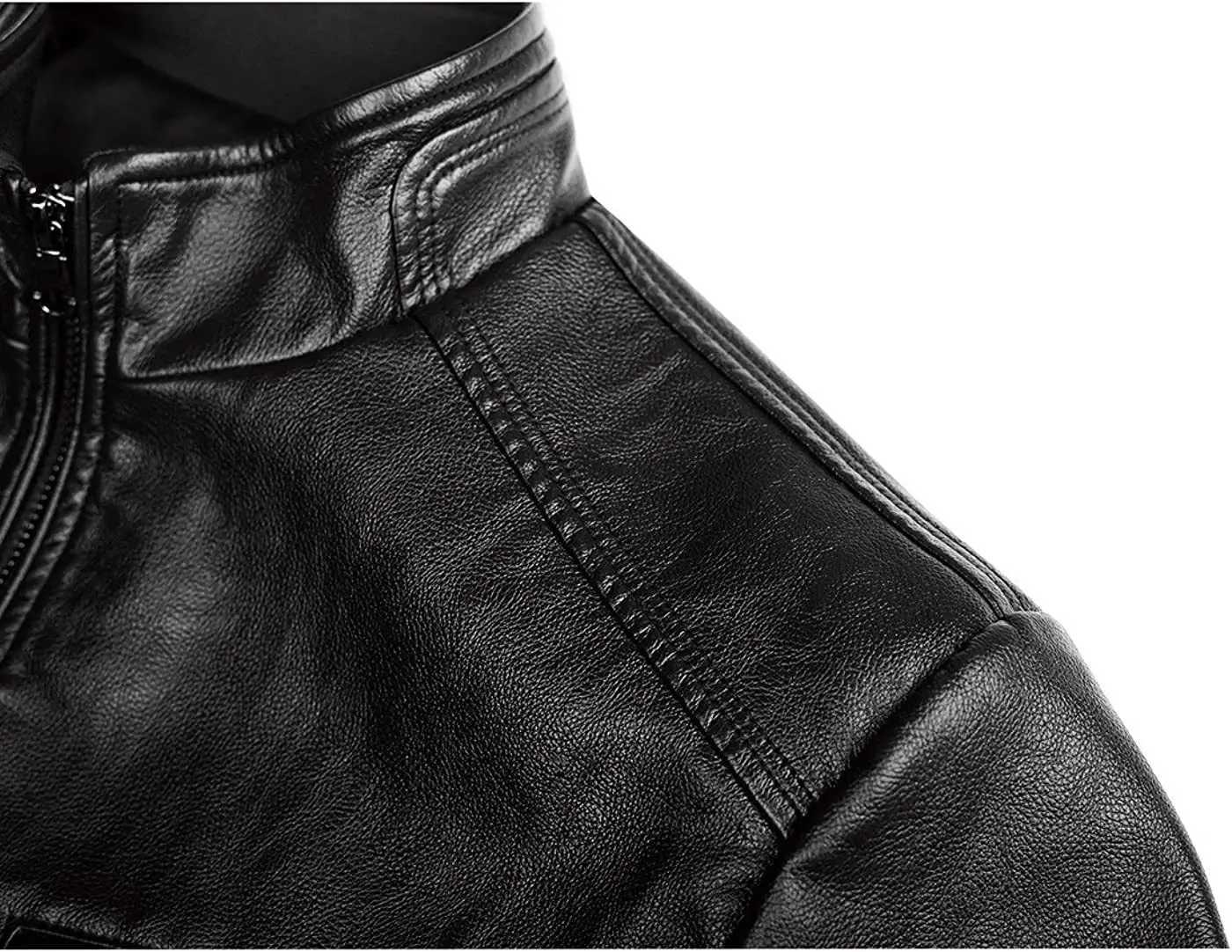 Autumn Winter Men Stand Collar Motorcycle Leather Jacket Coat Brown Black Coffee Multi Color Options Slim Fit Trendy Outerwear W251023
