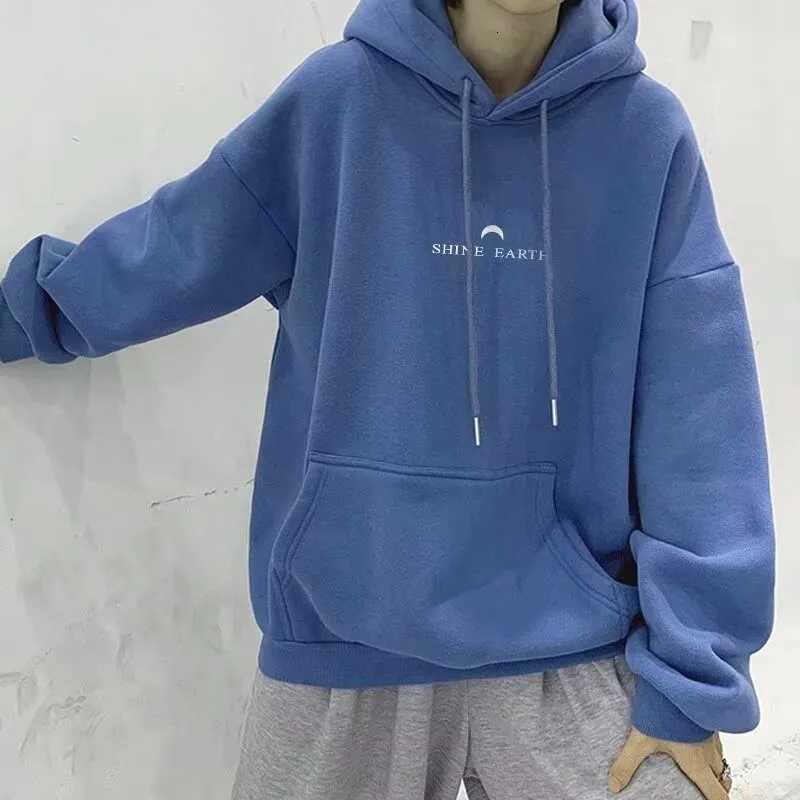 M8XL HoodiesMen Oversized Hoodie Loose Japanese simple alphabet moon Print Couple HoodiesT251023