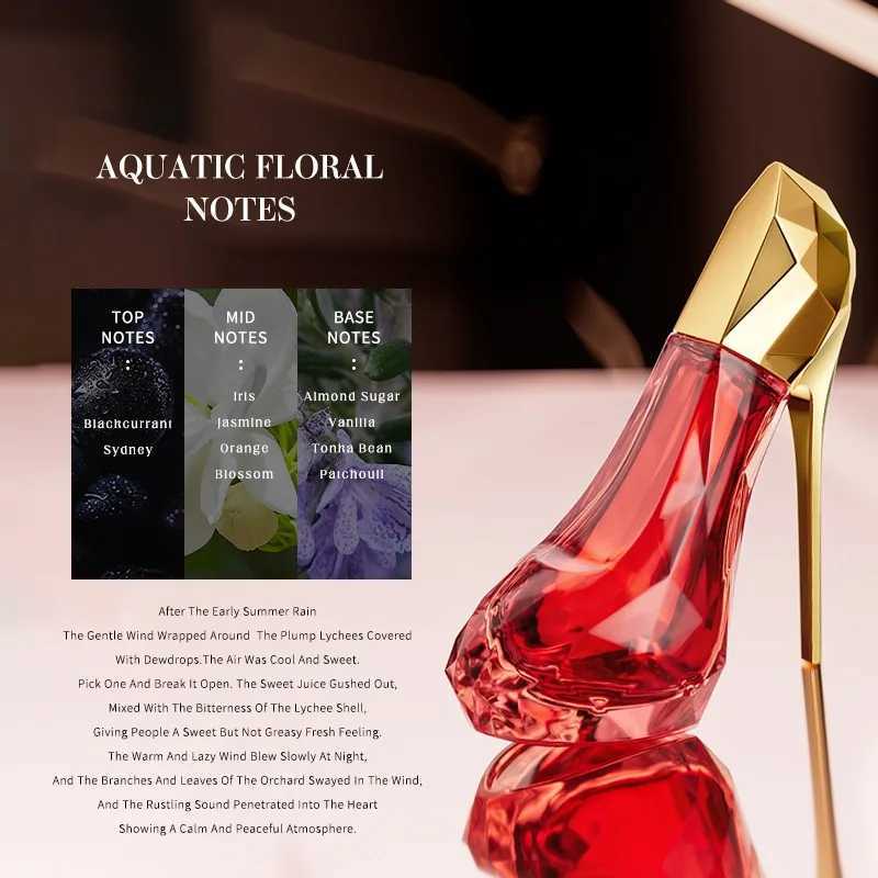 Dazzling Feminine High Heel Perfume 30ml Elegant Aquatic Scent with Blackcurrant Jasmine and Sweet Vanilla for Lasting CharmW251023