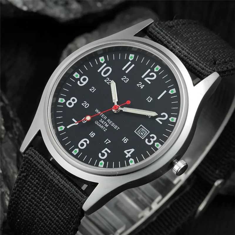 Students Brand Gifts Watches Black Men Casual Simple Leather Band Military Sports Date Quartz Wrist Watch Green Montre HommeL251023