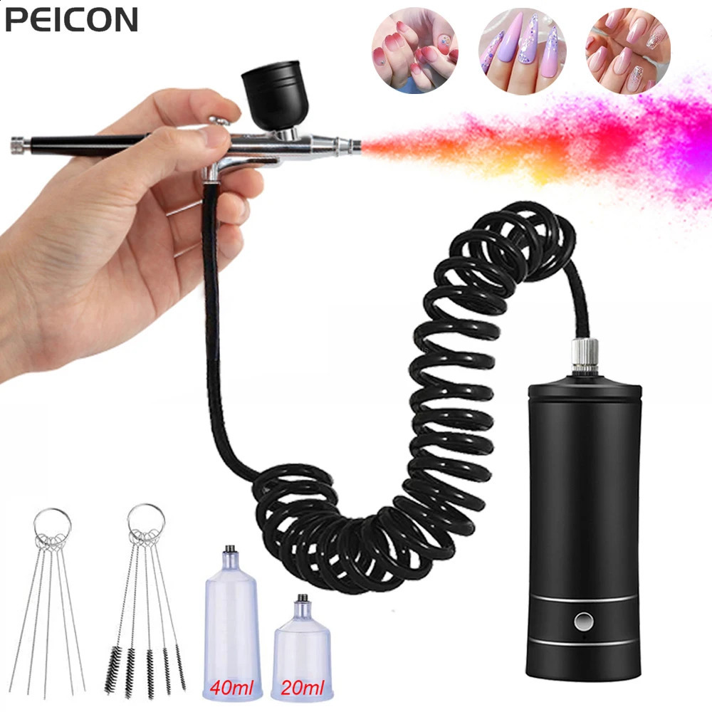 Airbrush Nail with Compressor Portable Air Brush with Compressor For Nails Art Cake Painting Craft Airbrush Nail Art Compressor 251015