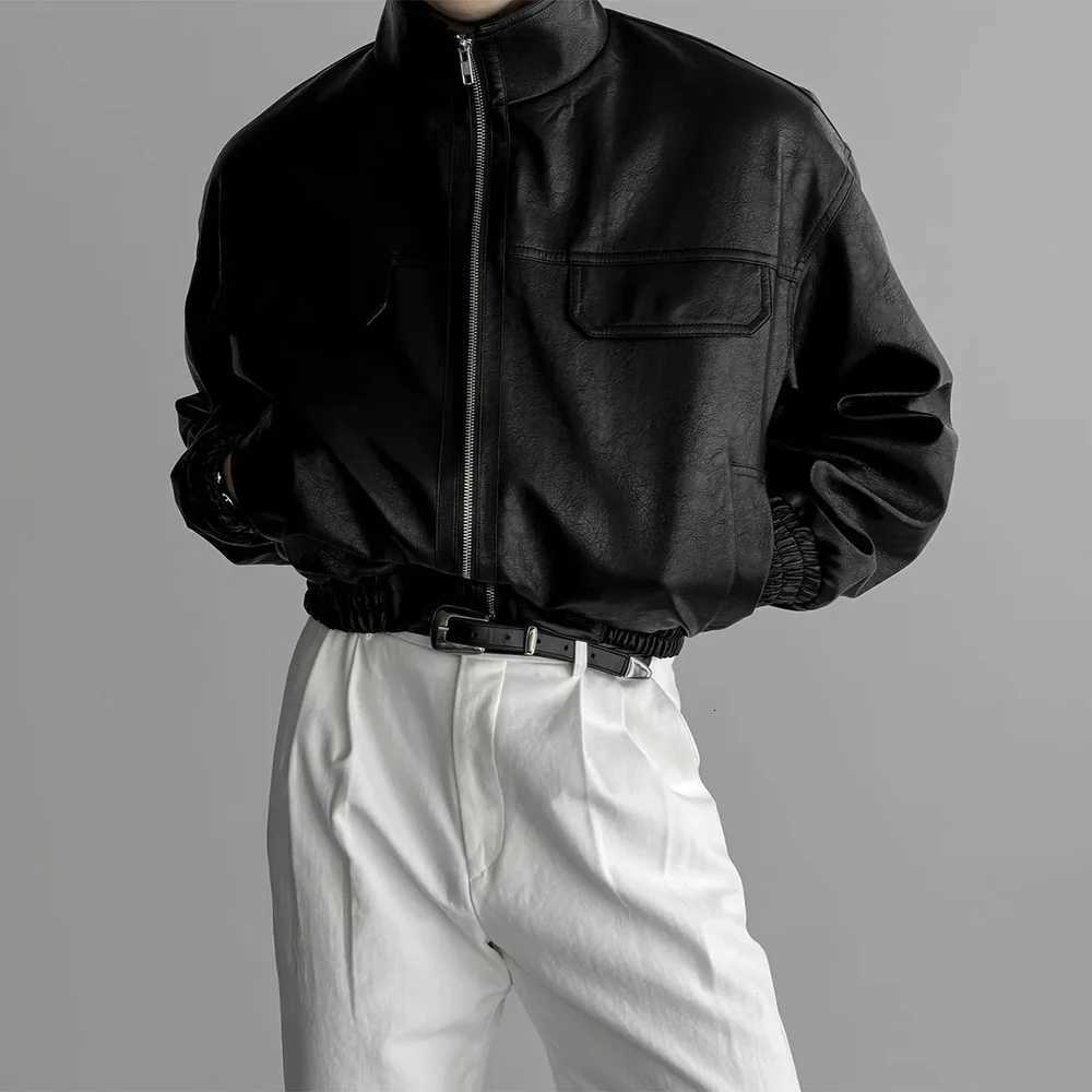 Mens Pu Leather Jacket Short Motorcycle Jacket Street Wear Fashion Youth Biker Pilot Jacket Old Money MenS Clothing 2025 New W251023
