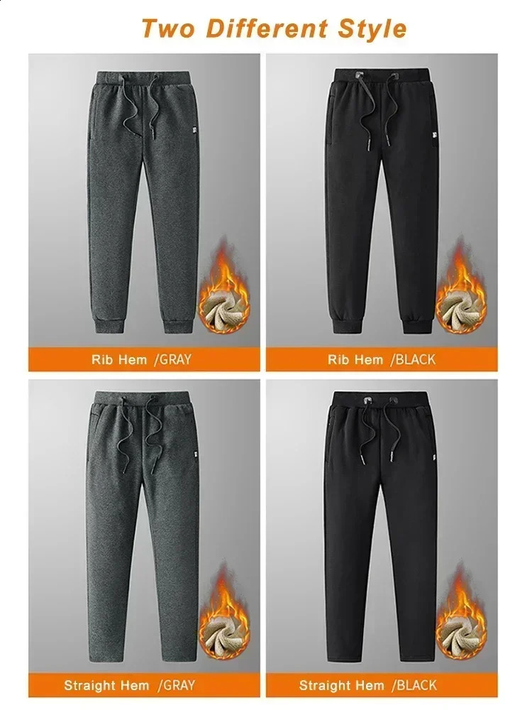 Winter Mens Sweatpants Thick Warm Fleece Joggers Sportswear Zip Pockets Cotton Casual Track Pants Plus Size 6XL 7XL 8XL 251023