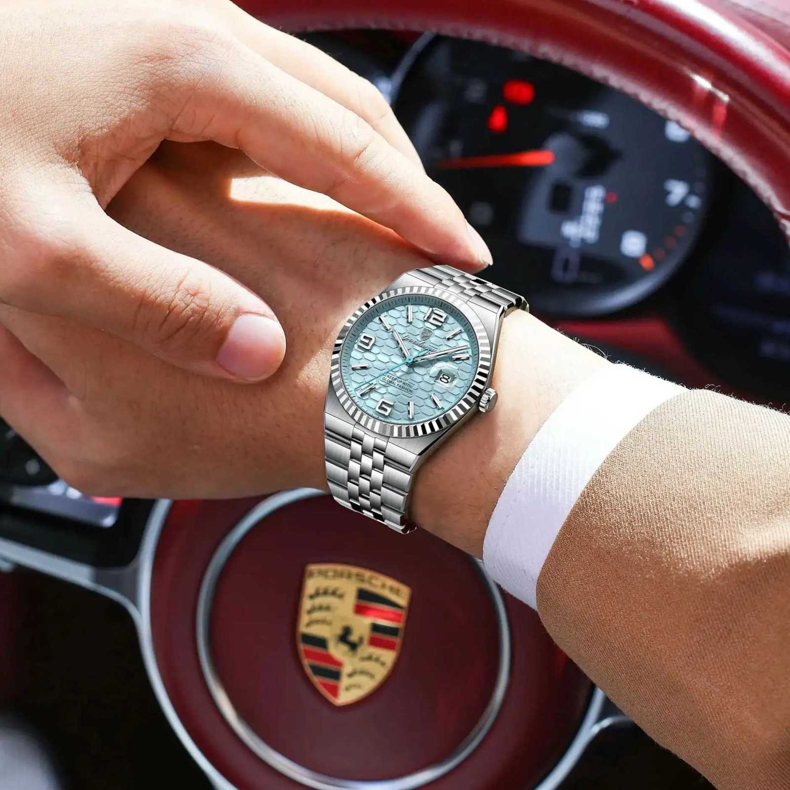 POEDAGAR High Quality Original Men Clock Waterproof Luminous DateLuxury Man Watch Stainless Steel Quartz Mens Watches MaleBoxL251023