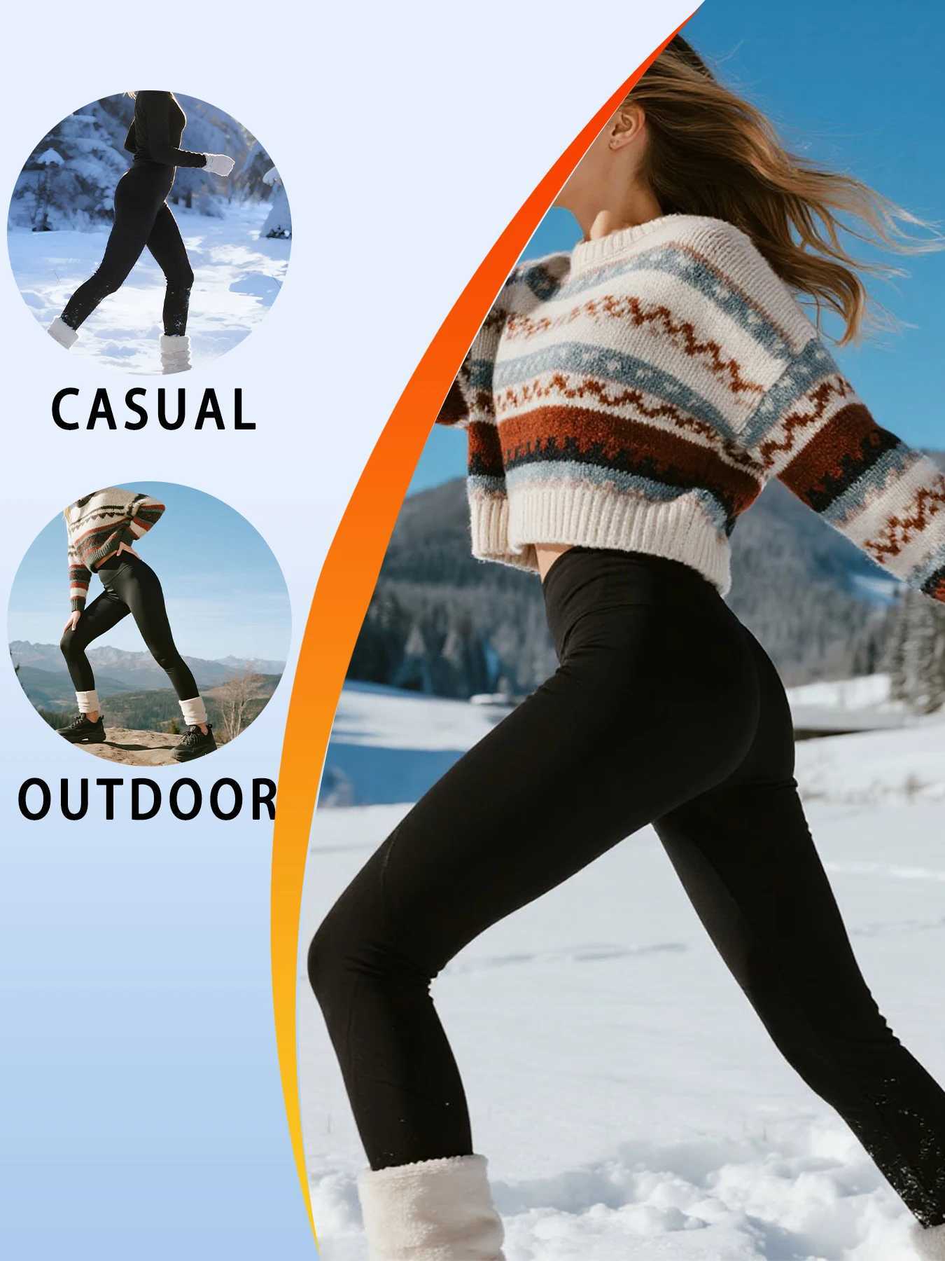 Womens Thermal Fleece Lined High Waisted Leggings Workout Winter Warm Thick Tights Soft Yoga PantsT251023