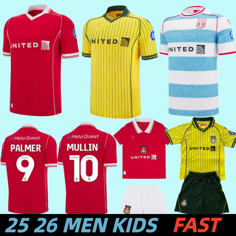 25 26 Wrexham Soccer Jersey P. Rutherford S. Wedgbury Allsopp Billy Ashcroft 2025 2026 Football Shirt DAVIES YOUNG MULLIN MEN KIDS Kit