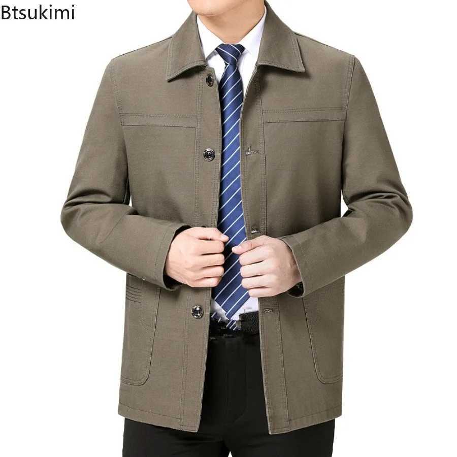 High Quality Mens Cotton Jacket Spring Autumn Business Casual Coats Single Breasted Fashion Classic Men Outerwear Plus Size 8XL W251023