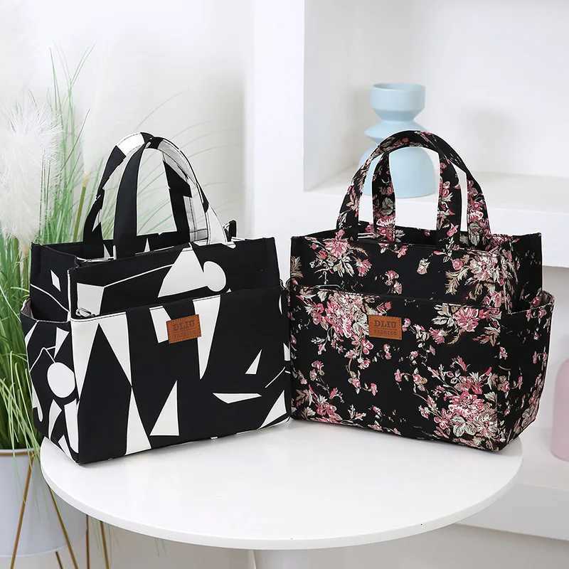 New Large Capacity Thickened Cloth Art Handbag Minimalist Work Lunch Box Storage Bag Suitable for Shopping Miscellaneous UsesL251023