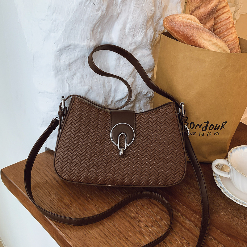 Luxury Brand Designer Bag High-End Woven Pattern Underarm Bag For Women 2025 New Korean Fashion Large Capacity Handbag Crossbody Bag