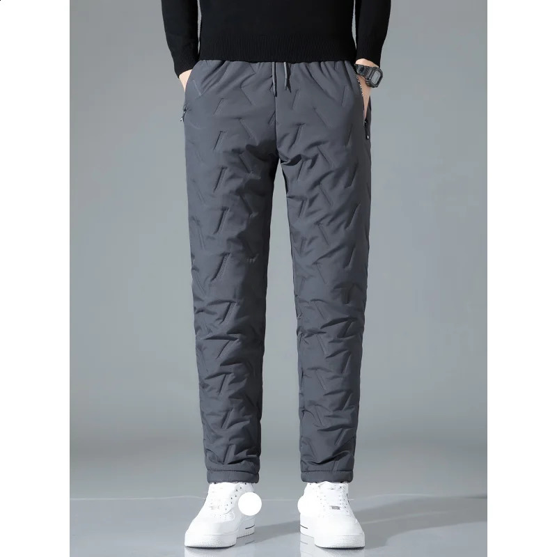 Mens Pants Black Large Size Lamb Velvet Casual Long Autumn Winter Plus Thickened Outside Windproof Warm 251023