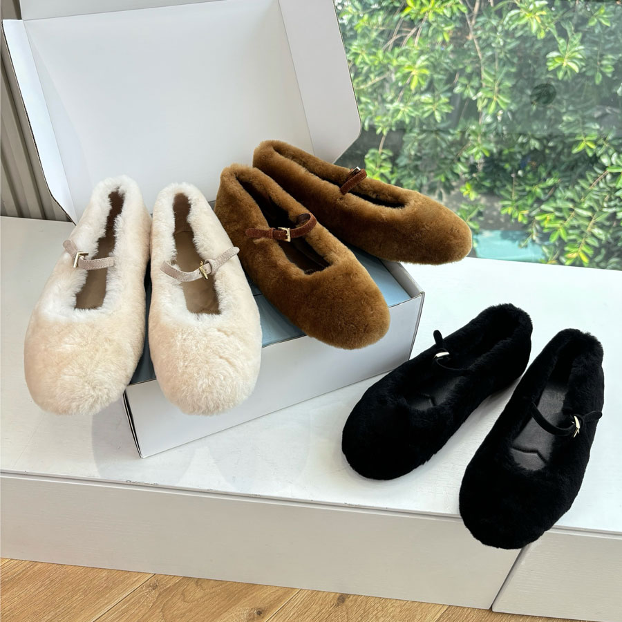 winter Warm real Leather Bowtie fur Ballet flats Fluffy furry Mary Jane shoes loafers womens ballerina shoes Luxury designer shoes Vacation shoes Leopard print