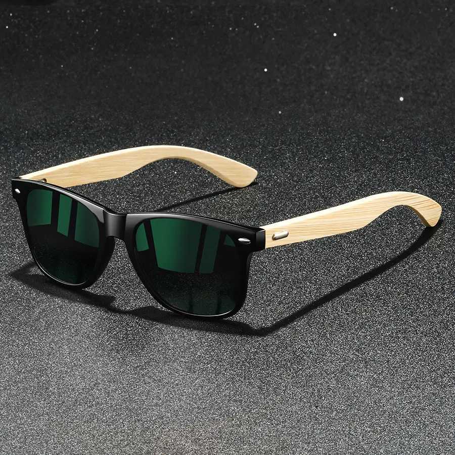 Fashion Bamboo Wood Vintage Square Sunglasses Wooden Men Women Luxury Brand Designer Sun Glasses Driving Fishing UV400 EyewearW251023