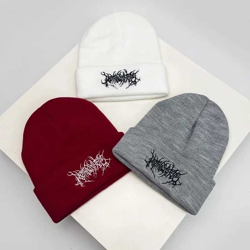 Warm Women Men Winter Beanies Hats Gothic Street Punk Knitted Bonnet Caps 100 acrylic Fashion Keep Warm Skullies Beanies HatsXJ251023