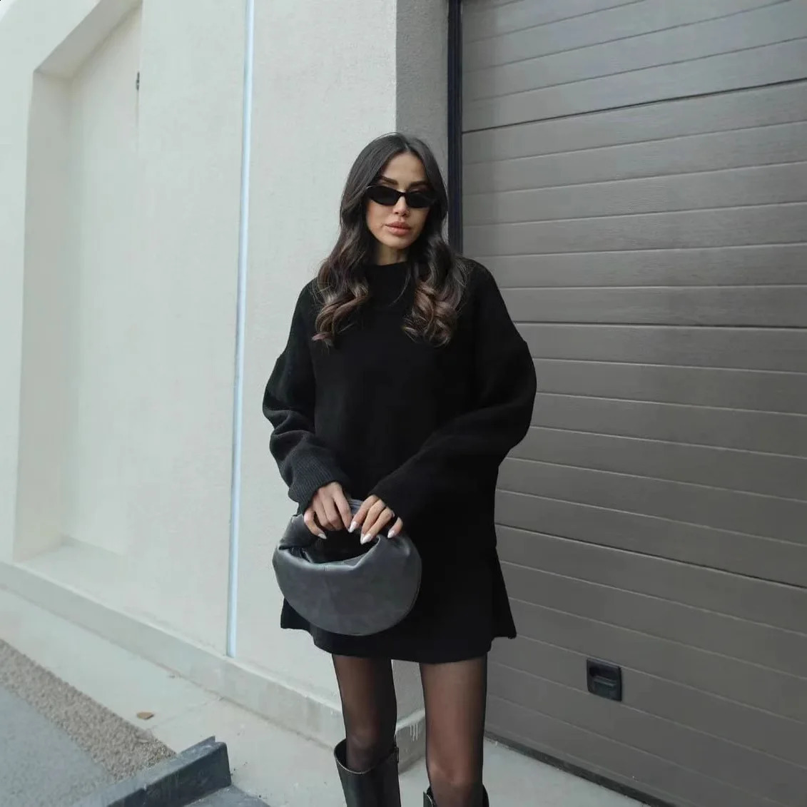 Preppy Style Knitted Two Piece Set Women Winter Autumn O Neck Loose Sweater Pullover A Line Skirt Streetwear Chic Outfits 251022