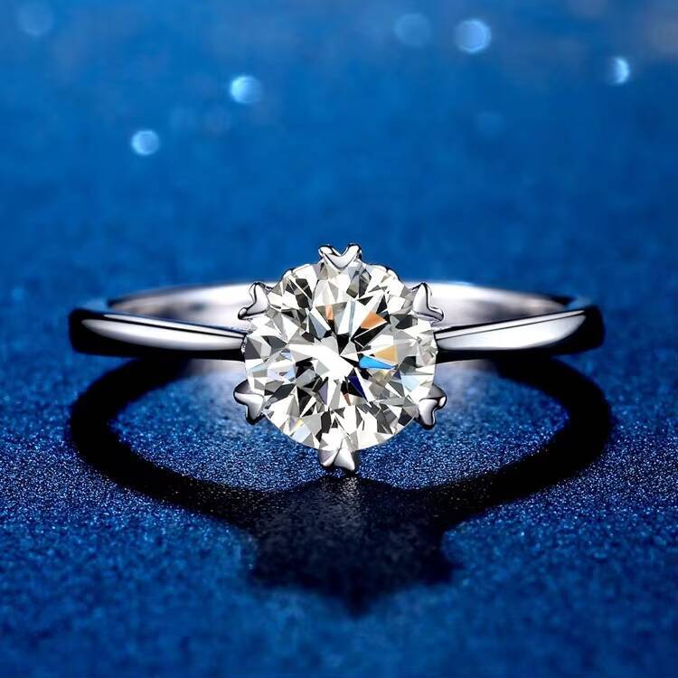 1ct Women Moissanite Rings 925 Sterling Silver Trendy Wedding Moissanite Jewelry With GRA Certificate