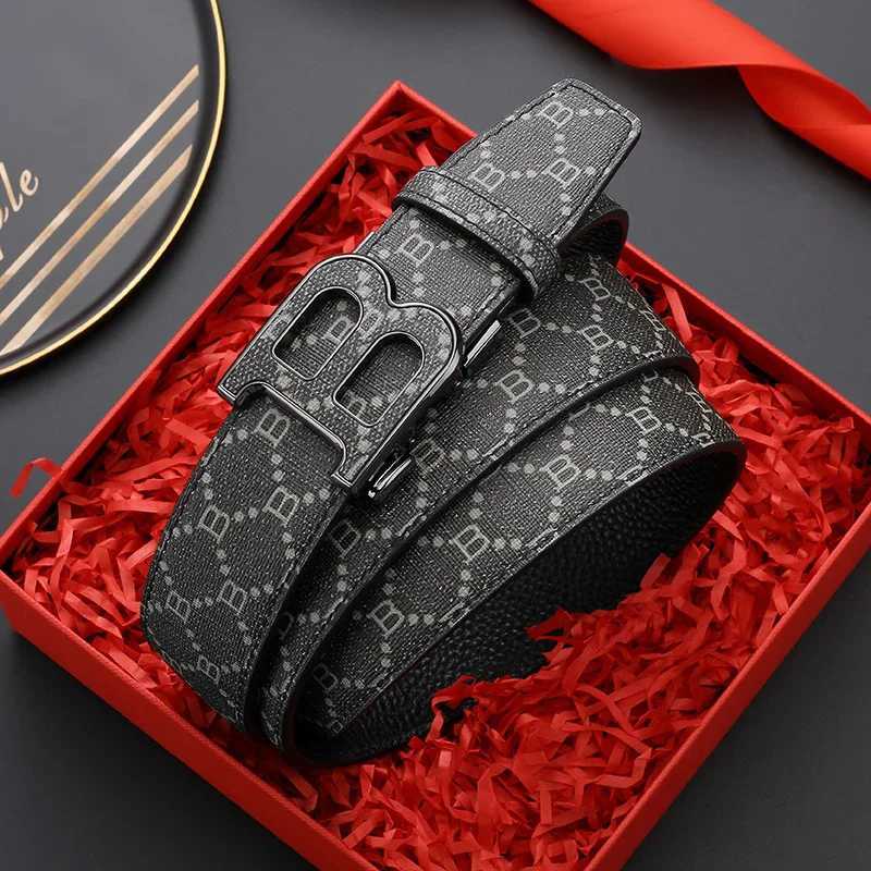 High Quality Designers 34mm Business Mens belt Luxury Brand Famous Male brand Belt Buckle Canvas Genuine Leather Belt for jeansXJ251023