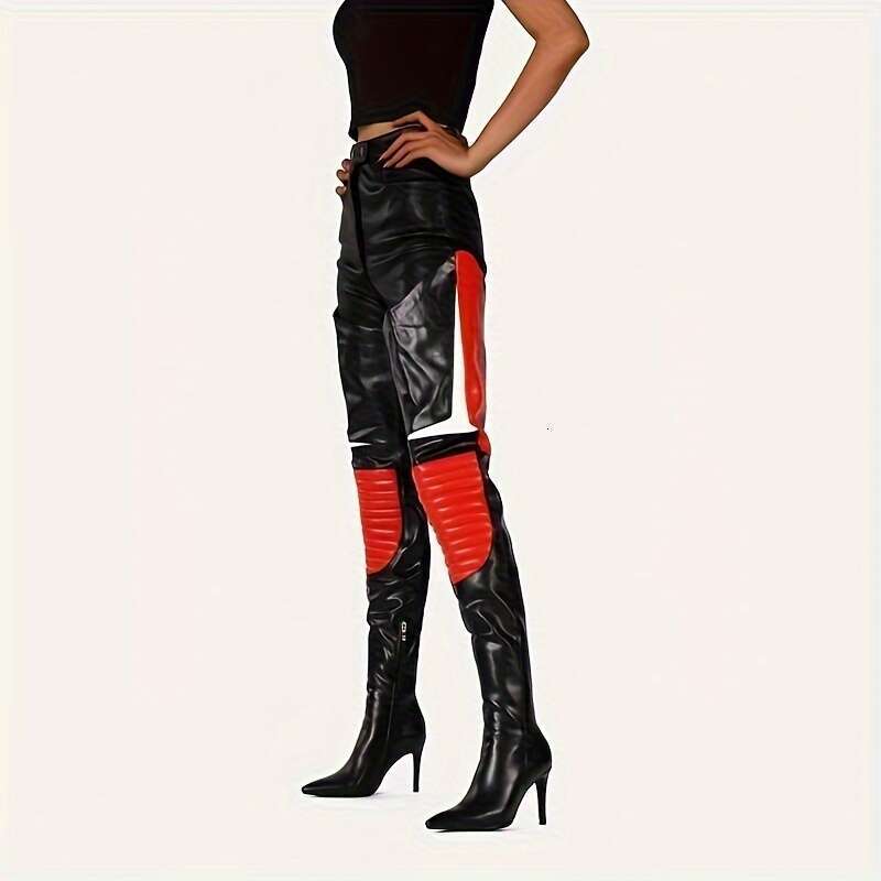 2026 Slender High Heels With Color Matching Knee Length Boots