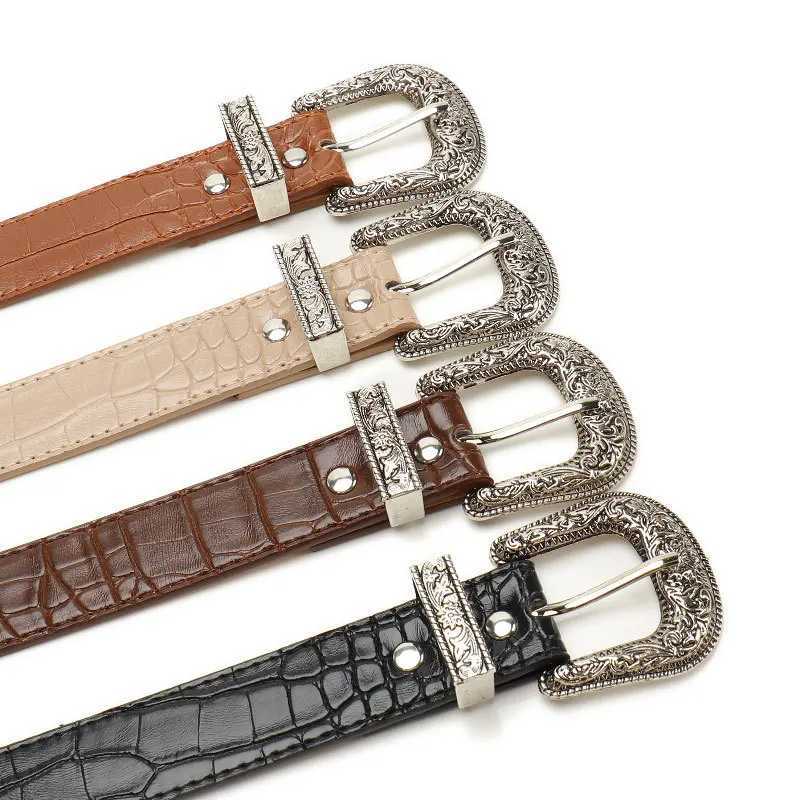 Gothic Retro Womens Black Belt Fashion Casual Jeans Accessories Girdle Hip Hop Y2k Girls Pin Buckle Pu Leather WaistbandXJ251023