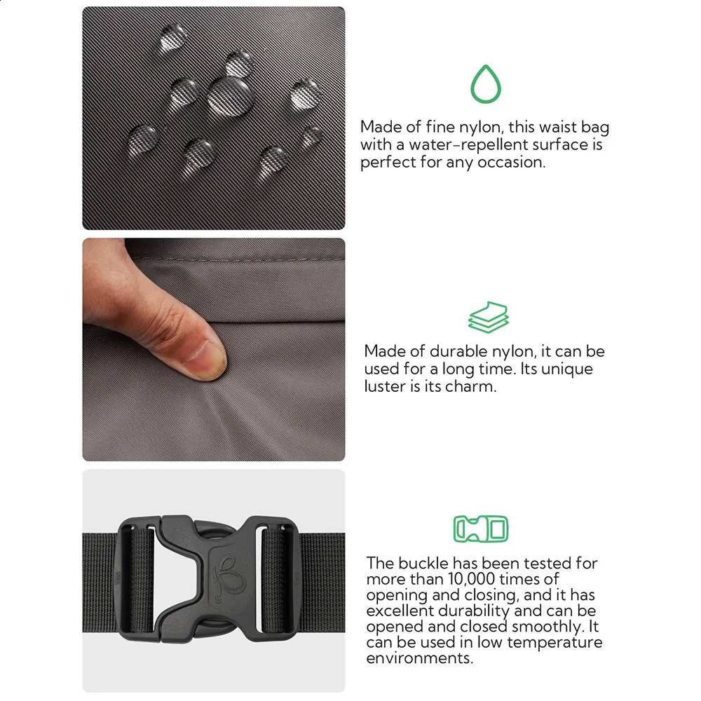 WATERFLY Fanny Pack Waist Packs Large Crossbody Belt Bag For Women Men with 7 Zipper Pockets Strap Waist Bags Hip Pack251023