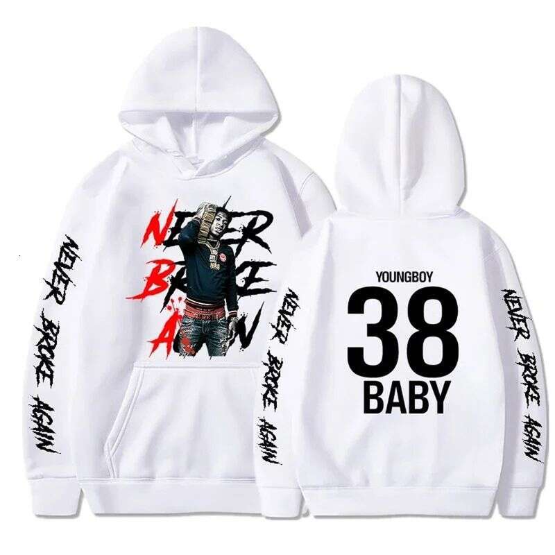 Hoodie fashionable YoungBoy pattern print autumn and winter men's long sleeved jacket European size