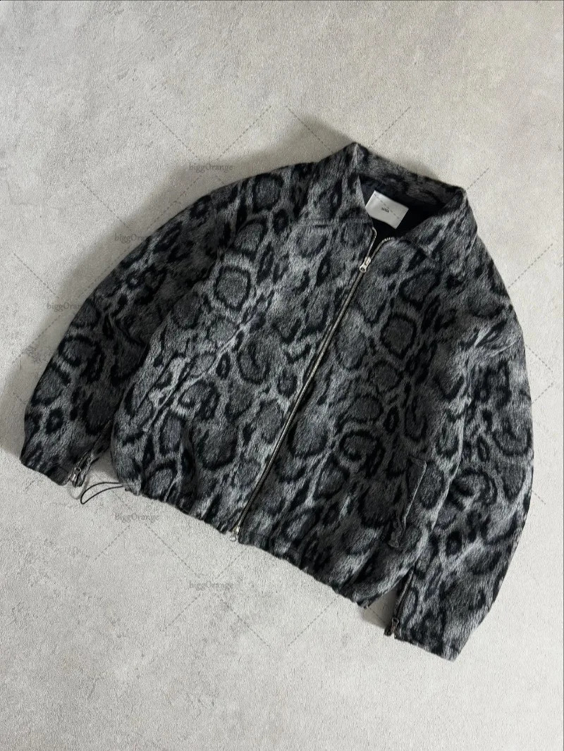Punk Loose Fashionable Leopard Print Zipper Jacket Men Street Hip Hop Harajuku Retro Y2K Casual Oversized Lapel Top Women 251023