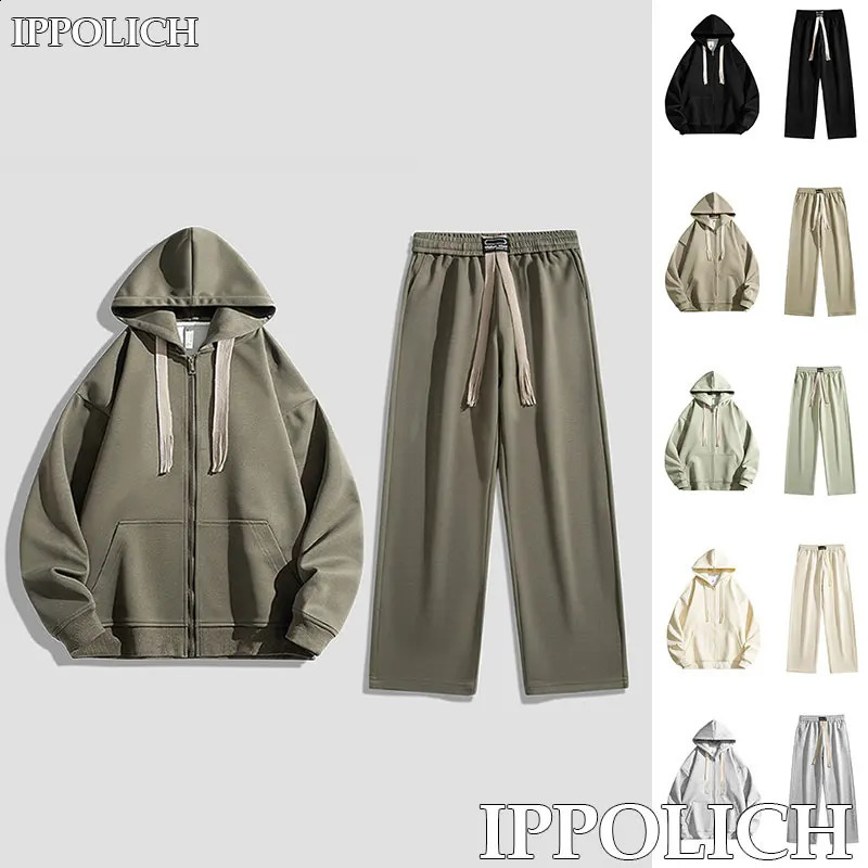 Two Piece Set Running Fitness Casual Comfortable Sports Unisex Hooded Jacket Sweatshirt Trouser Men Women Suit 251023