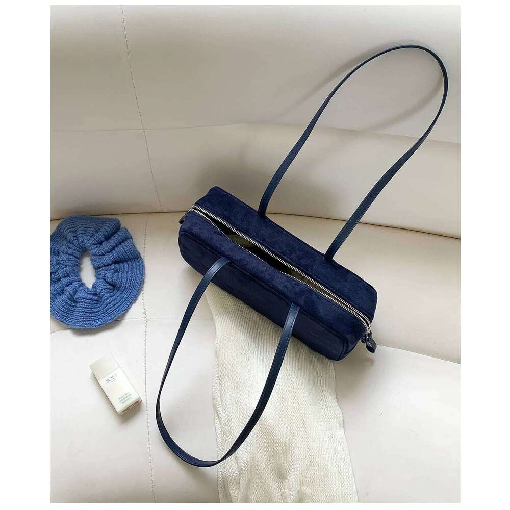 2025 New Fashion Simple Horizontal Square Design One Shoulder Underarm Bag Commuter Style Leather Women's Purse Suede